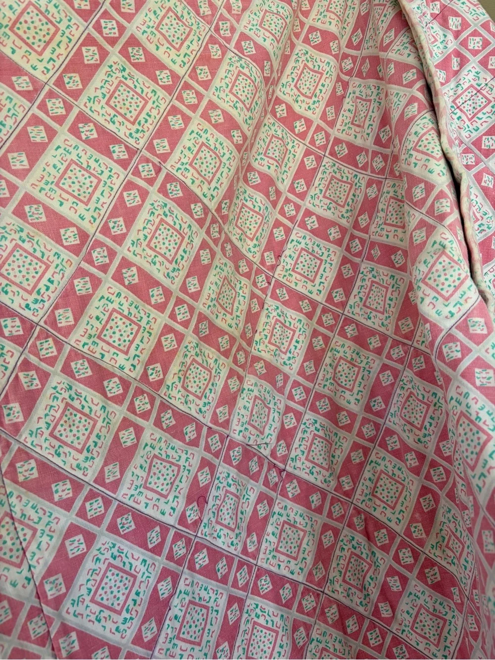 Vintage Little Girl Quilt Pink Teal Patchwork 43x32